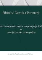 Odgovornost uprav in nadzornih svetov za upravljanje ESG in trajnostnosti ter razvoj evropske sodne prakse
