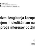 Mehanizmi izogibanja korupcijskim tveganjem in okoliščinam nastanka nasprotja interesov po ZIntPK - KPK