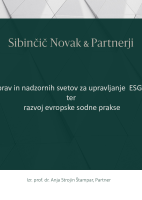 Odgovornost uprav in nadzornih svetov za upravljanje ESG in trajnostnosti ter razvoj evropske sodne prakse