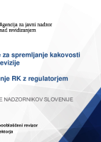 Sodelovanje RK z regulatorjem in smernice za spremljanje kakovosti zunanje revizije