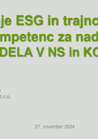 Upravljanje ESG in trajnostnosti - razvoj kompetenc za nadzornike: Procesi dela v NS in komisijah