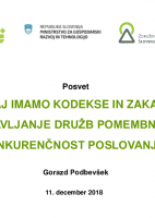 Zakaj imamo kodekse in zakaj je upravljanje družb pomembno za konkurenčnost