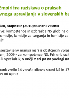 Empirična raziskava o praksah delovanja NS slovenskih bank Slapniar