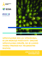 Upravljanje ESG: Vprašanja, ki jih morajo postaviti organi upravljanja družb, da bi lahko vodili prehod na trajnostni razvoj