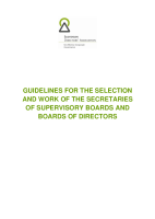 Guidelines for the Selection and Work of the Secretaries of Supervisory Boards and Boards of Directors