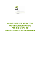 Guidelines for Selection and Recommendations for the Work of Supervisory Board Chairmen