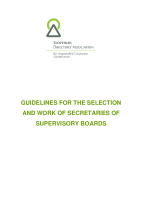 Guidelines for the Selection and Work of the Secretaries of Supervisory Boards