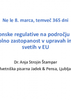 Novosti zakonske regulative na podričju zakonodaje, ki ureja spolno zastopnaost v U in NS v EU