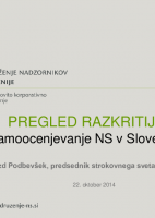 Samoocenjevanje NS in UO v Sloveniji - pregled razkritij