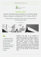 Stališče ZNS  glede izpolnjevanja pogojev za imenovanje  člana organa vodenja po 273. členu ZGD-1 (imenovanje začasnega člana uprave izmed članov nadzornega sveta)