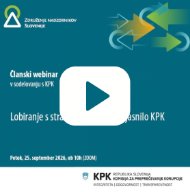 VIDEOTEKA - Lobiranje s strani članov NS - pojasnilo KPK
