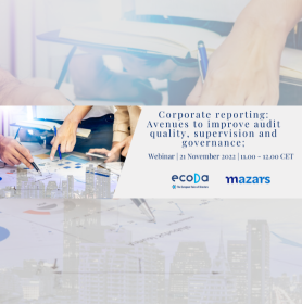 Corporate reporting: Avenues to improve audit quality, supervision and governance