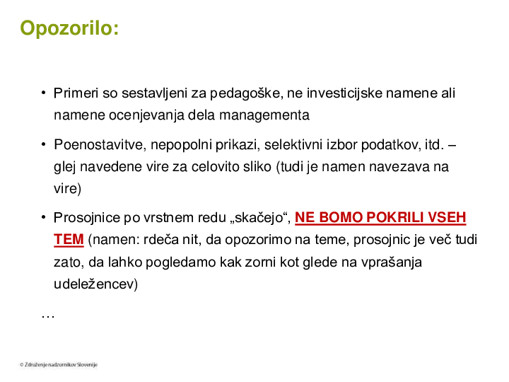 Nadzor poslovanja preko računovodskih izkazov ("Izobraževanje za nadzornike")