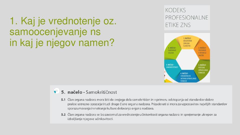 Vrednotenje učinkovitosti nadzornega sveta ("Izobraževanje za nadzornike")