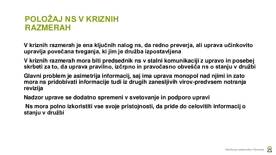 Vloga nadzornega sveta v insolvenčnih postopkih  ("Izobraževanje za nadzornike")