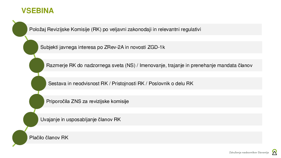 Sestava, mandat, plačilo RK