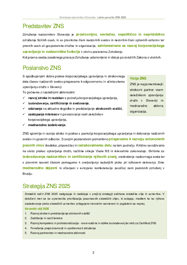 Letno poročilo ZNS 2025