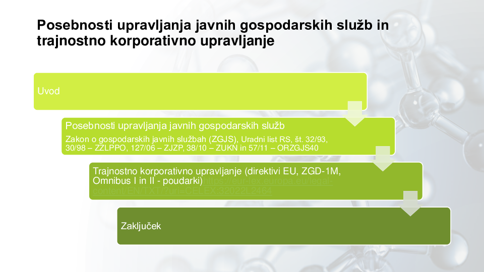 Posebnosti upravljanja javnih gospodarskih služb