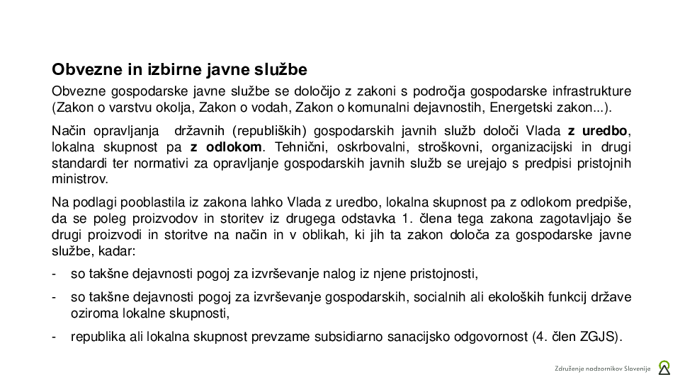 Posebnosti upravljanja javnih gospodarskih služb