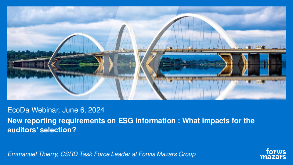 New reporting requirements on ESG information: What impacts for the auditors’ selection?