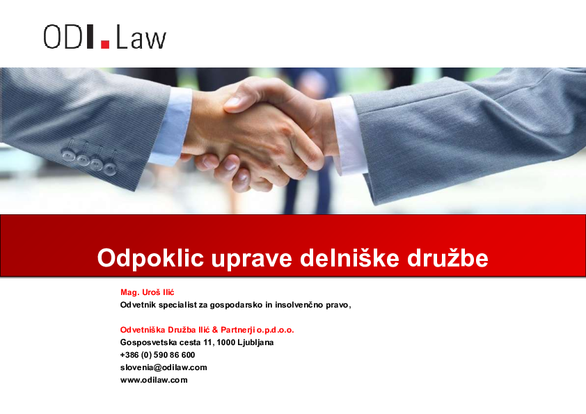 Odpoklic uprave delniške družbe