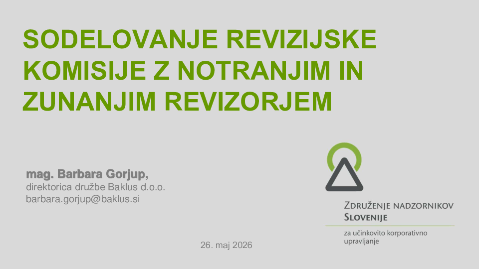 Sodelovanje RK z notranjim in zunanjim revizorjem