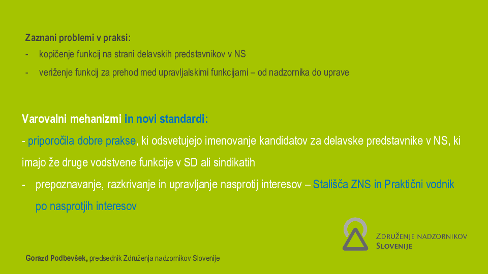 Praktični primeri preprečevanja nastanka korupcijskih tveganj in mehanizmi izogibanja nasprotju interesov - ZNS praksa