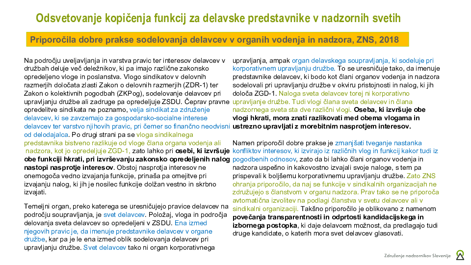 Praktični primeri preprečevanja nastanka korupcijskih tveganj in mehanizmi izogibanja nasprotju interesov - ZNS praksa