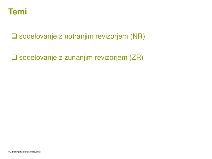 Sodelovanje nadzornega sveta z revizorji  ("Izobraževanje za nadzornike")