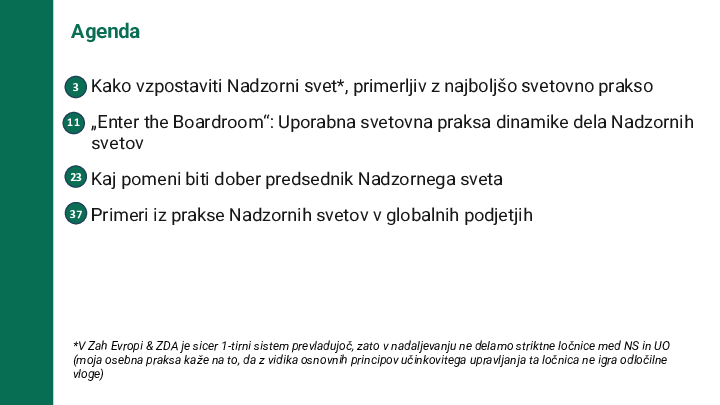 Kaj pomeni dobro vodenje nadzornega sveta in kakšni so dobri nadzorni sveti (ali upravni odbori)?
