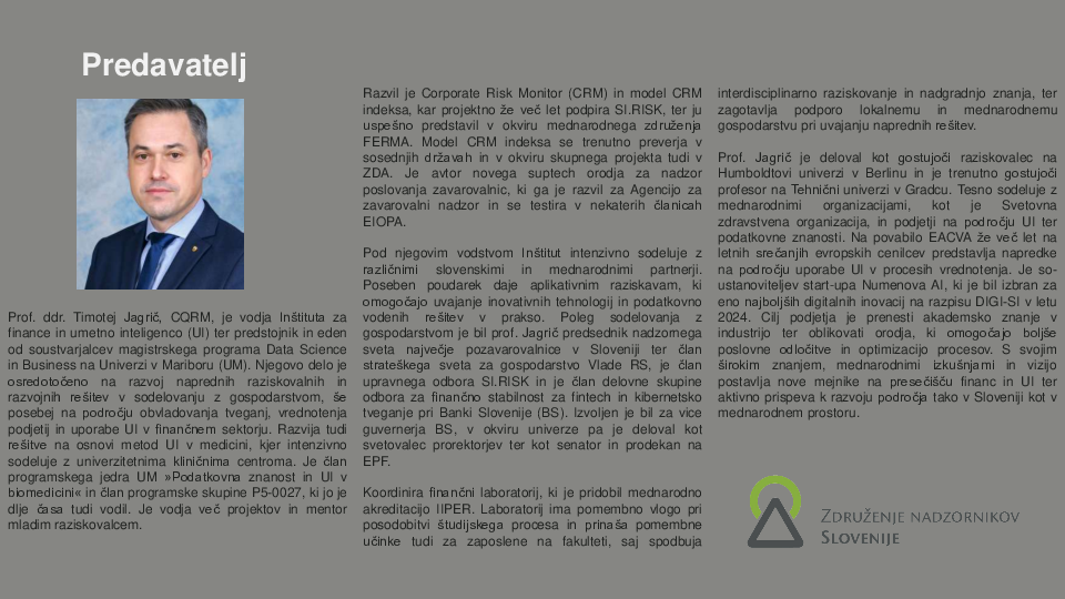 Upravljanje s tveganji ("Izobraževanje za nadzornike")