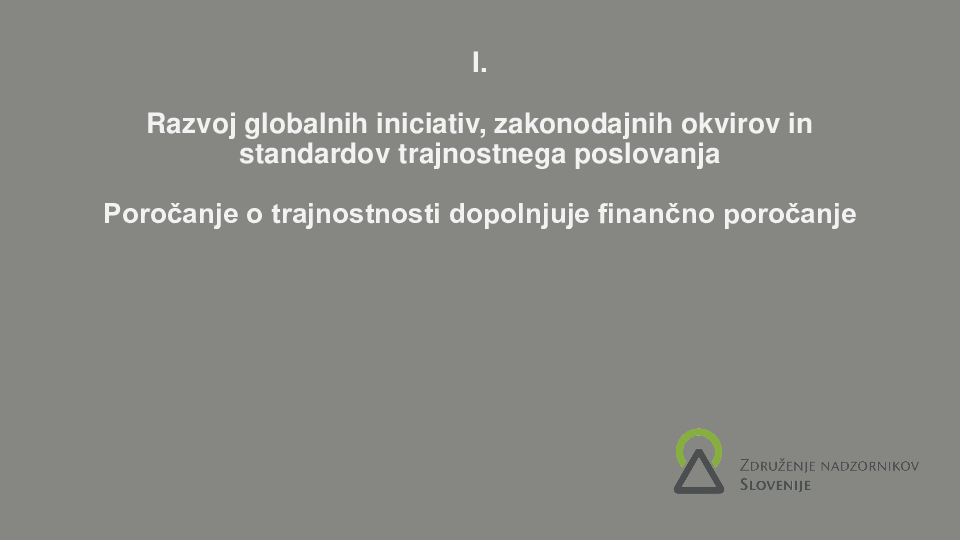 Trajnostno poslovanje  ("Izobraževanje za nadzornike")