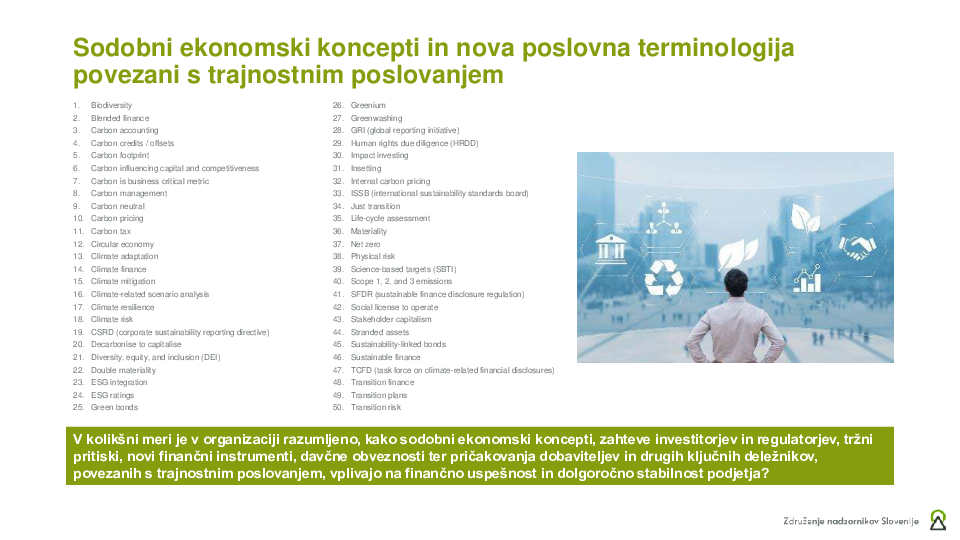 Trajnostno poslovanje  ("Izobraževanje za nadzornike")