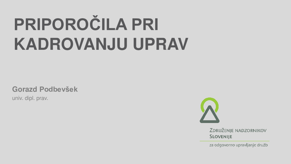 Kadrovanje uprav ("Izobraževanje za nadzornike")