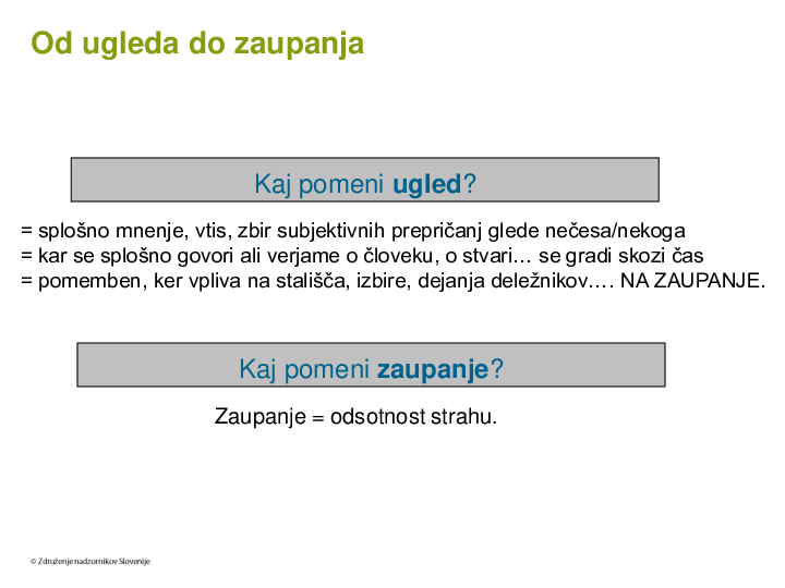 Komuniciranje nadzornega sveta  ("Izobraževanje za nadzornike")