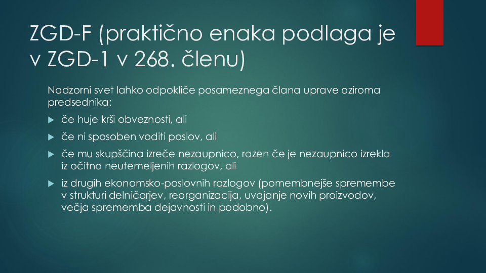 Odpoklic uprave - razvoj prakse