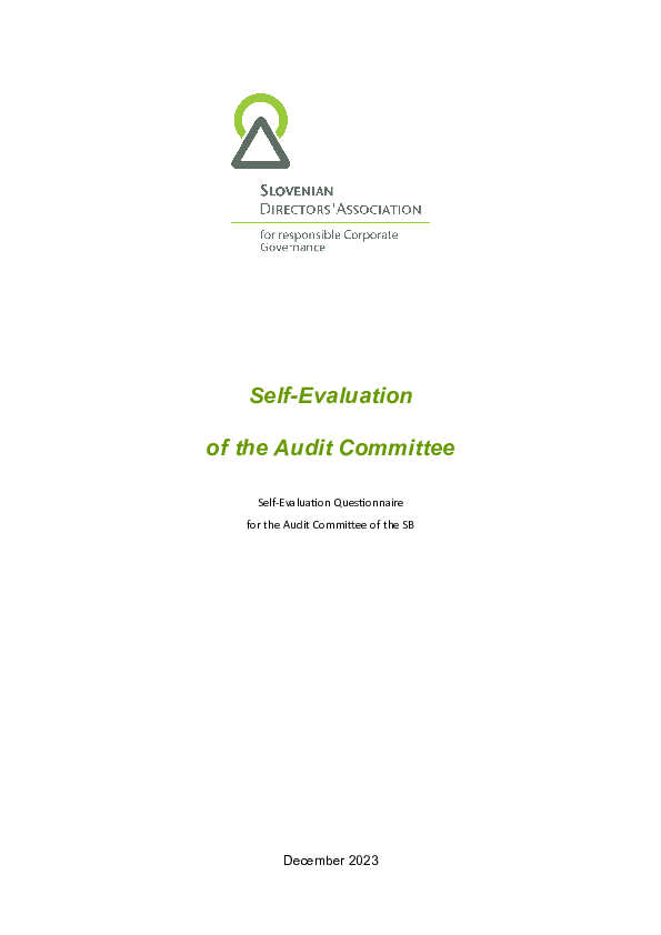 Self-evaluation Questionnaire for the Audit Committee