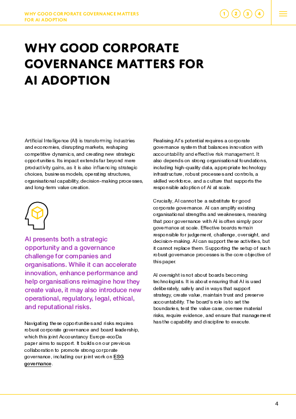 AI governance: ten principles for effective board oversight