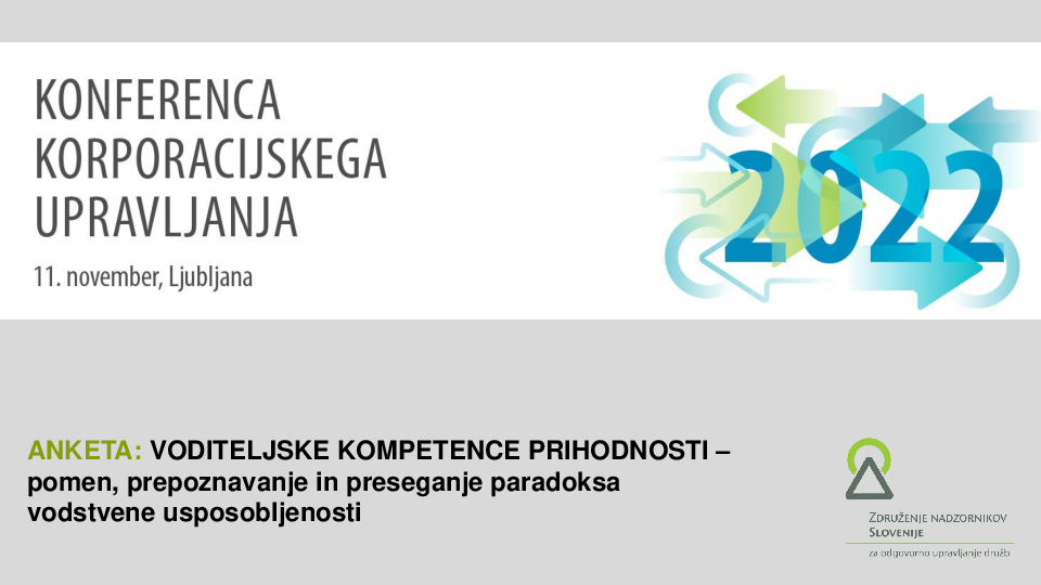 ANKETA: Voditeljske kompetence prihodnosti – pomen, prepoznavanje in preseganje paradoksa vodstvene usposobljenosti