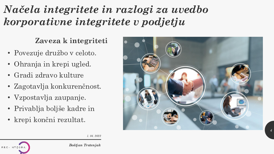 O pomenu in korporativni integriteti v praksi - razvoj kompetenc za nadzornike