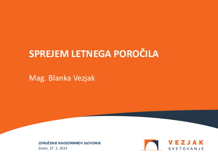 Sprejem letnega poročila