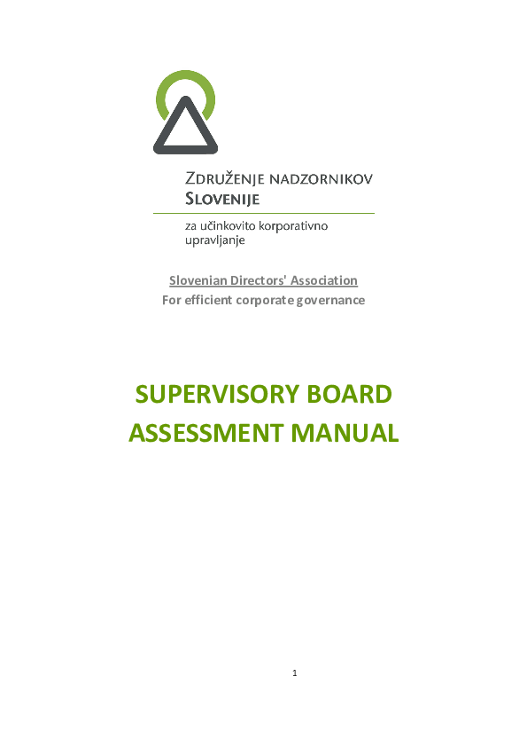 Supervisory Board Assessment Manual