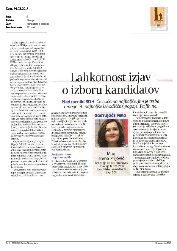 Lahkotnost izjav o izboru kandidatov