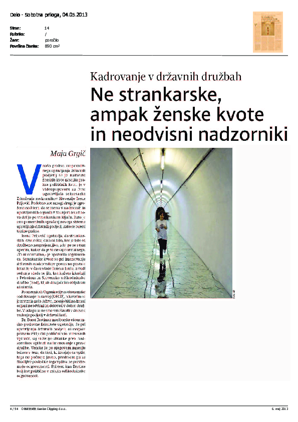 Ne strankarske ampak ženske kvote in neodvisni nadzorniki