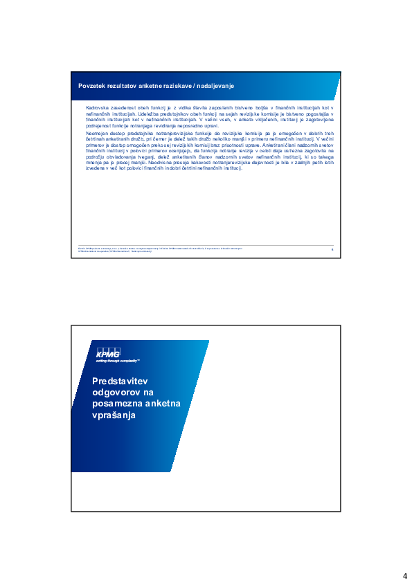 Raziskava o spremljanju učinkovitosti sistema upravljanja s tveganji KPMG 2012