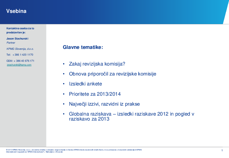 Rezultati raziskave o delu revizijskih komisij v Sloveniji