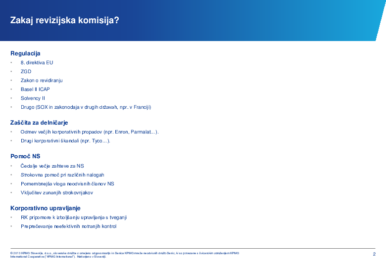 Rezultati raziskave o delu revizijskih komisij v Sloveniji