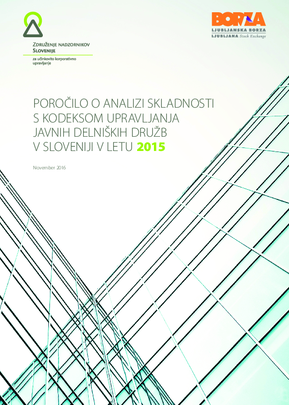 Poročilo o analizi skladnosti s kodeksom upravljanja javnih delniških družb za 2015