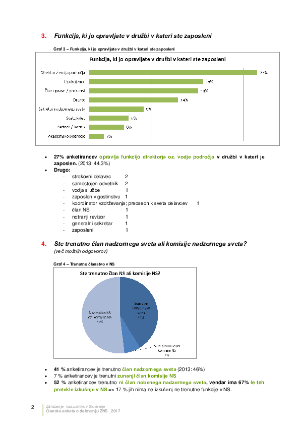 3. Rezultati članske ankete o delovanju ZNS - 2017