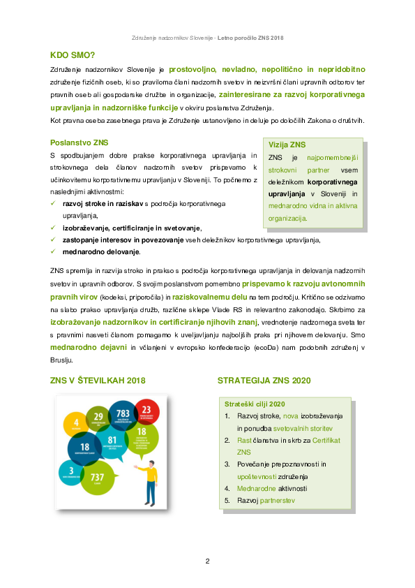 2. Letno poročilo ZNS 2018